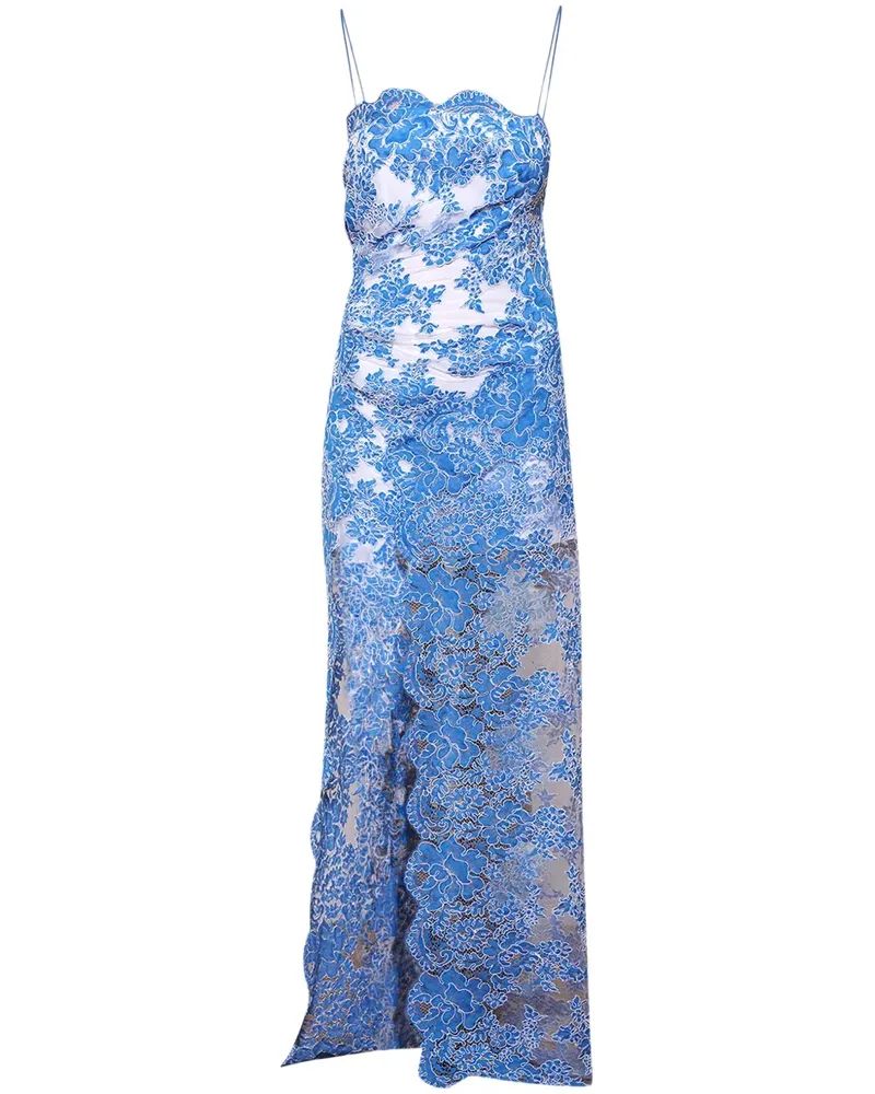 Christopher Esber Maxikleid mit Spitzenapplikation - Blau Blau