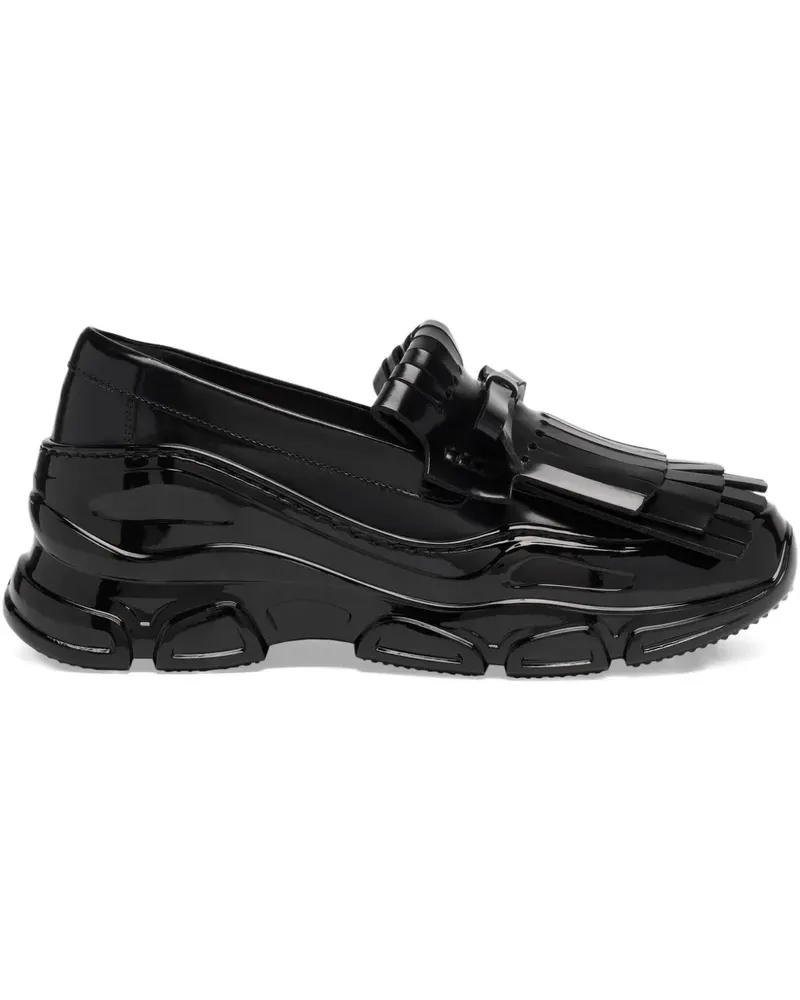 Simone Rocha Tracker Loafer aus Lackleder mit Fransen - Schwarz Schwarz