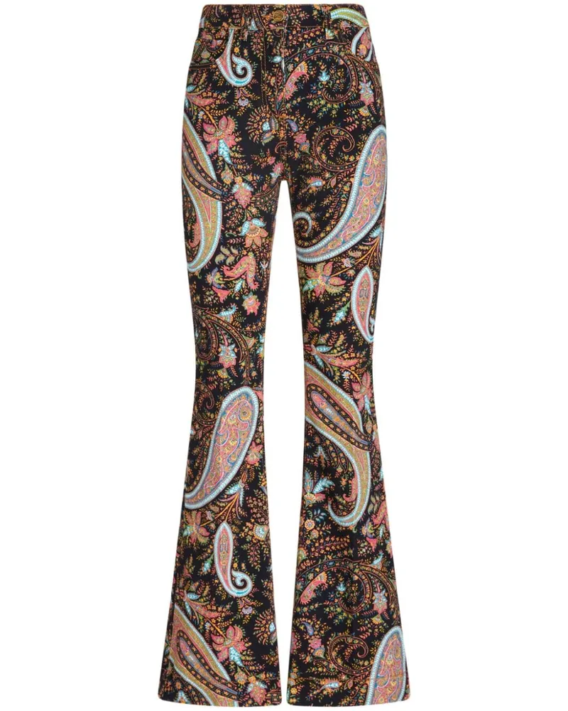 Etro Schlaghose mit Paisley-Print - Schwarz Schwarz