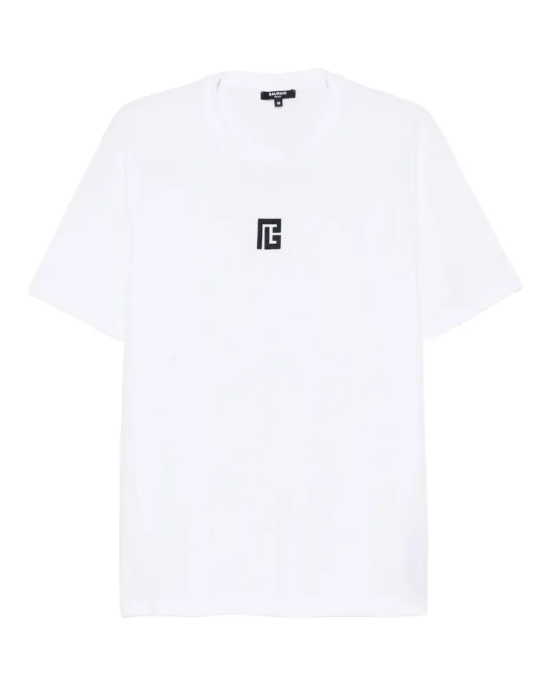 Balmain logo-embroidered T-shirt - Weiß Weiß
