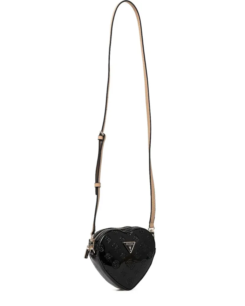 Guess Mini-Tasche in Herzform mit Logo-Schild - Schwarz Schwarz