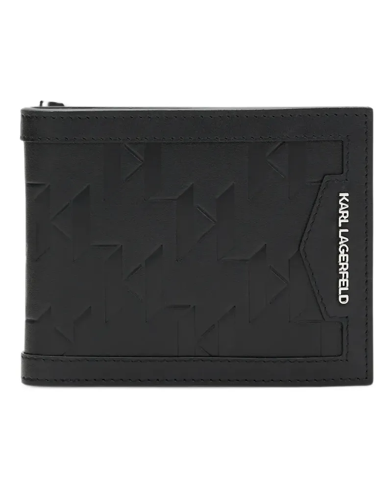Karl Lagerfeld K/Loom Portemonnaie aus Leder - Schwarz Schwarz