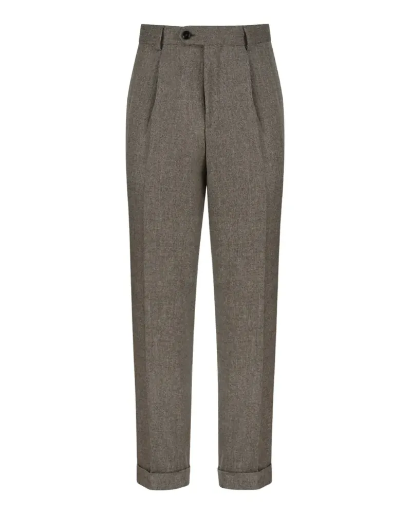 Camel Active pleated herringbone trousers - Braun Braun