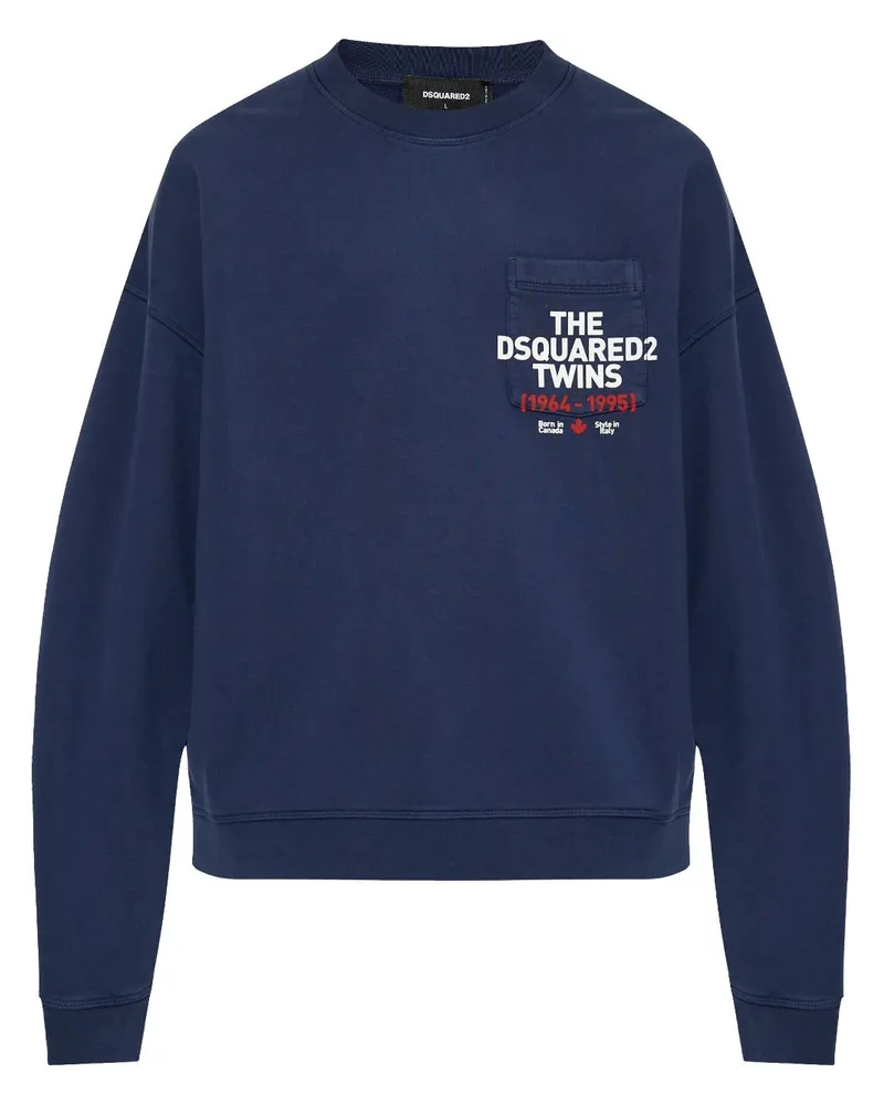 Dsquared2 Sweatshirt mit Logo-Print - Blau Blau