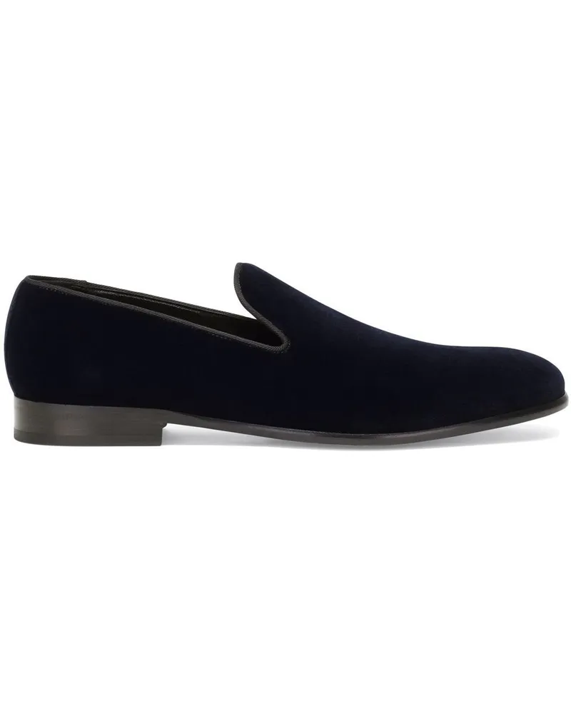 Dolce & Gabbana Slipper in Samtoptik - Blau Blau