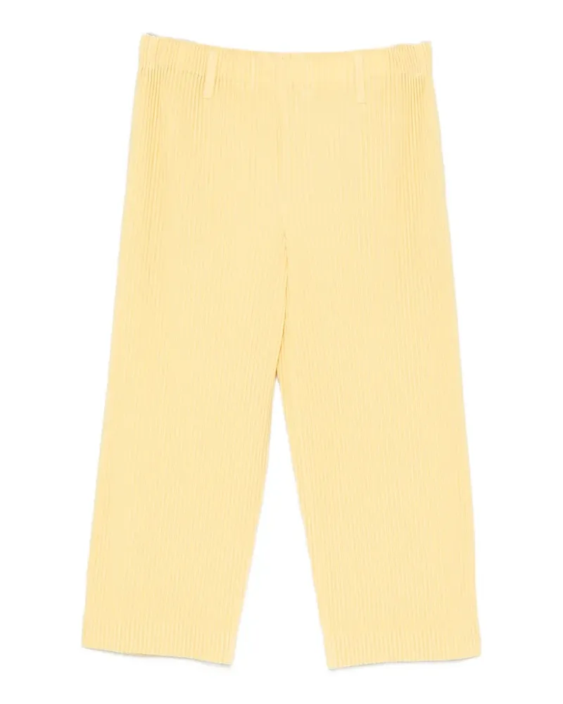 Issey Miyake Tailored Pleats cropped trousers - Gelb Gelb