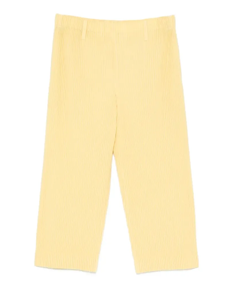 Issey Miyake Tailored Pleats Cropped-Hose - Gelb Gelb