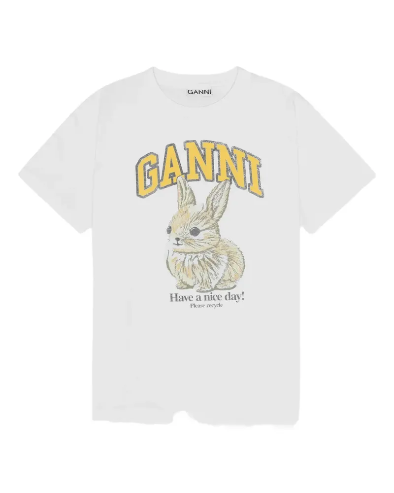 Ganni Bunny T-Shirt - Weiß Weiß