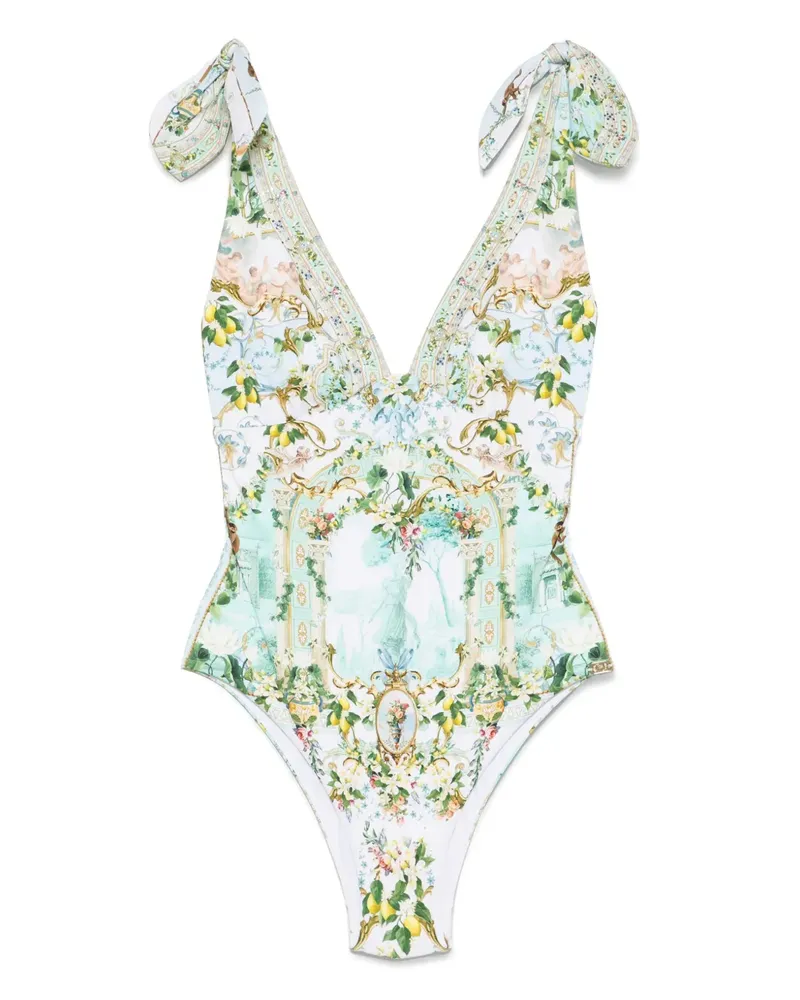 Camilla Badeanzug mit grafischem Print - Blau Blau