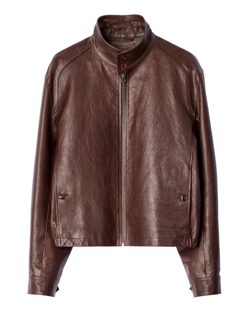 Christophe Lemaire Harrington Jacke aus glänzendem Leder - Rot Rot