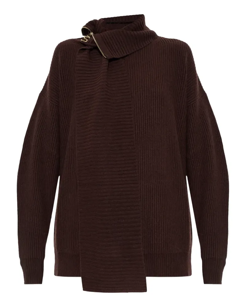 SPORTMAX Gerippter Pullover mit Reißverschluss - Braun Braun
