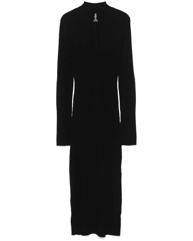 Patrizia Pepe Midikleid mit Logo-Anhänger - Schwarz Schwarz