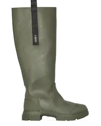 Ganni Stiefel aus recyceltem Gummi Grün