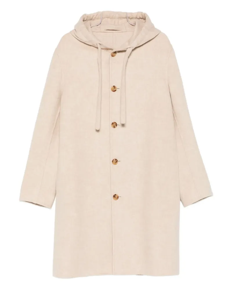 LARDINI hooded coat - Nude Nude