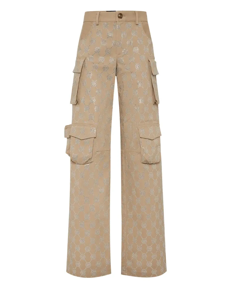Philipp Plein Cargohose mit Monogramm - Nude Nude