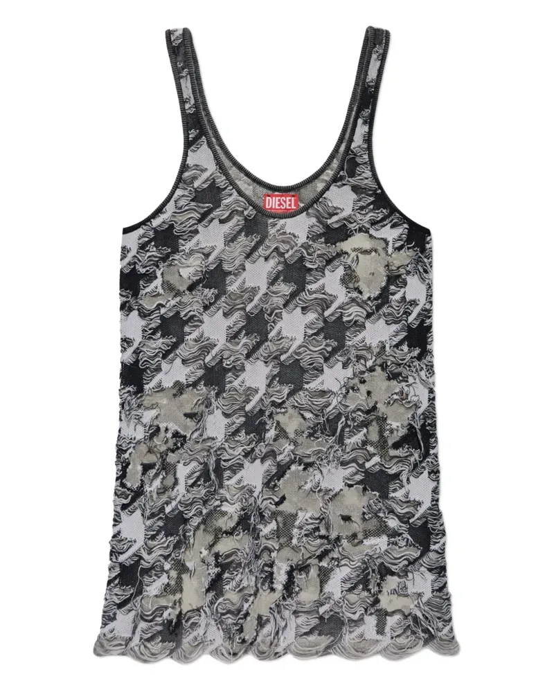 Diesel frayed houndstooth top - Braun Braun