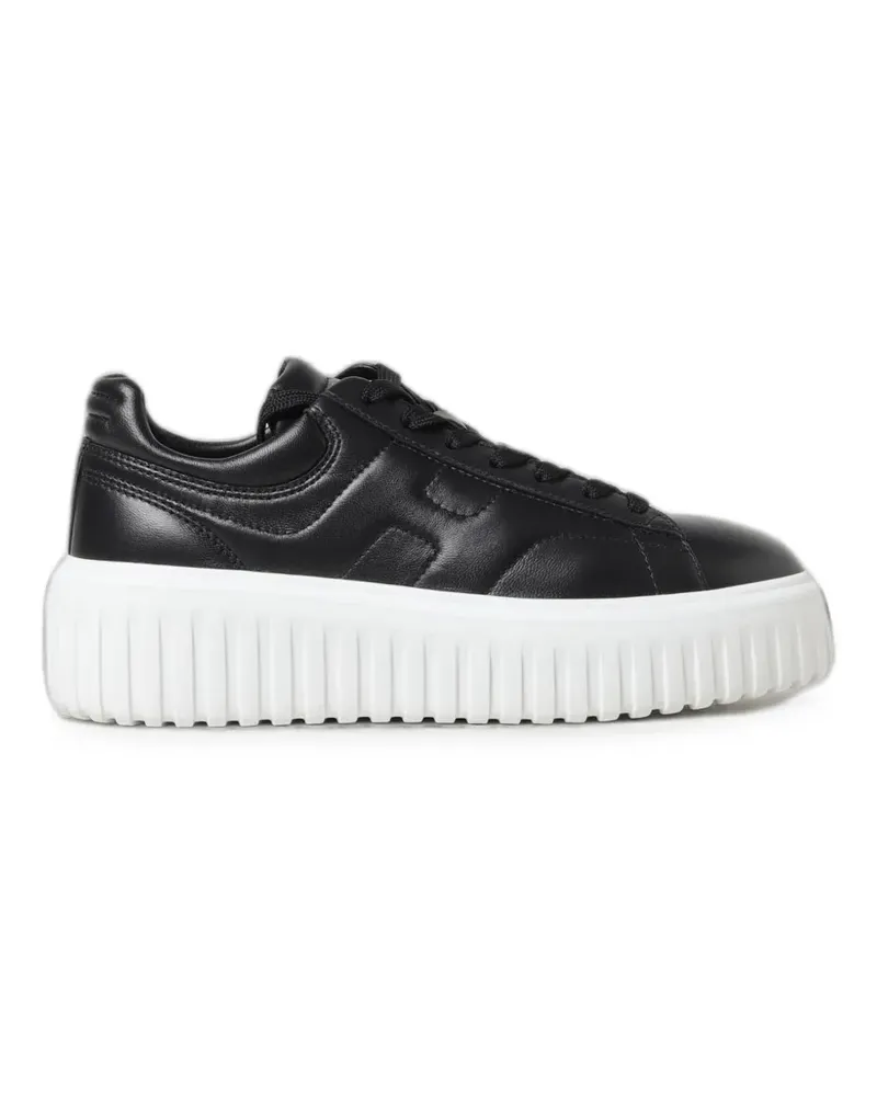 Hogan H-Stripes logo-patch platform sneakers - Schwarz Schwarz