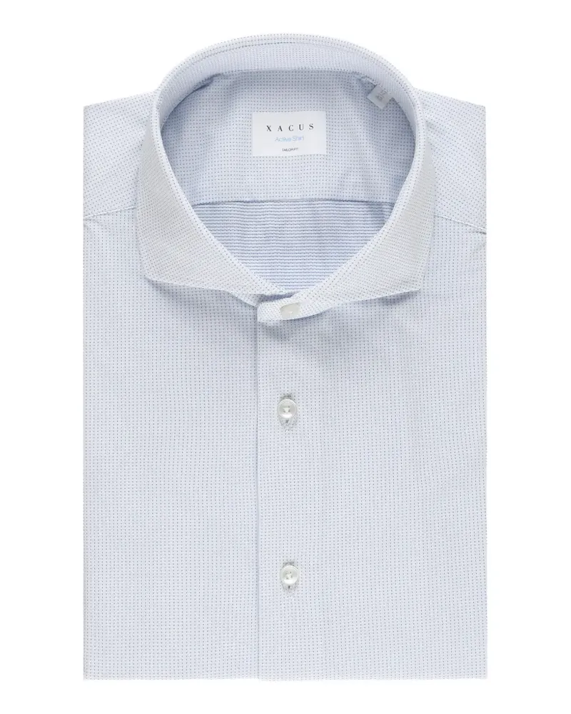 XACUS Active Shirt Hemd mit Polka Dots - Blau Blau