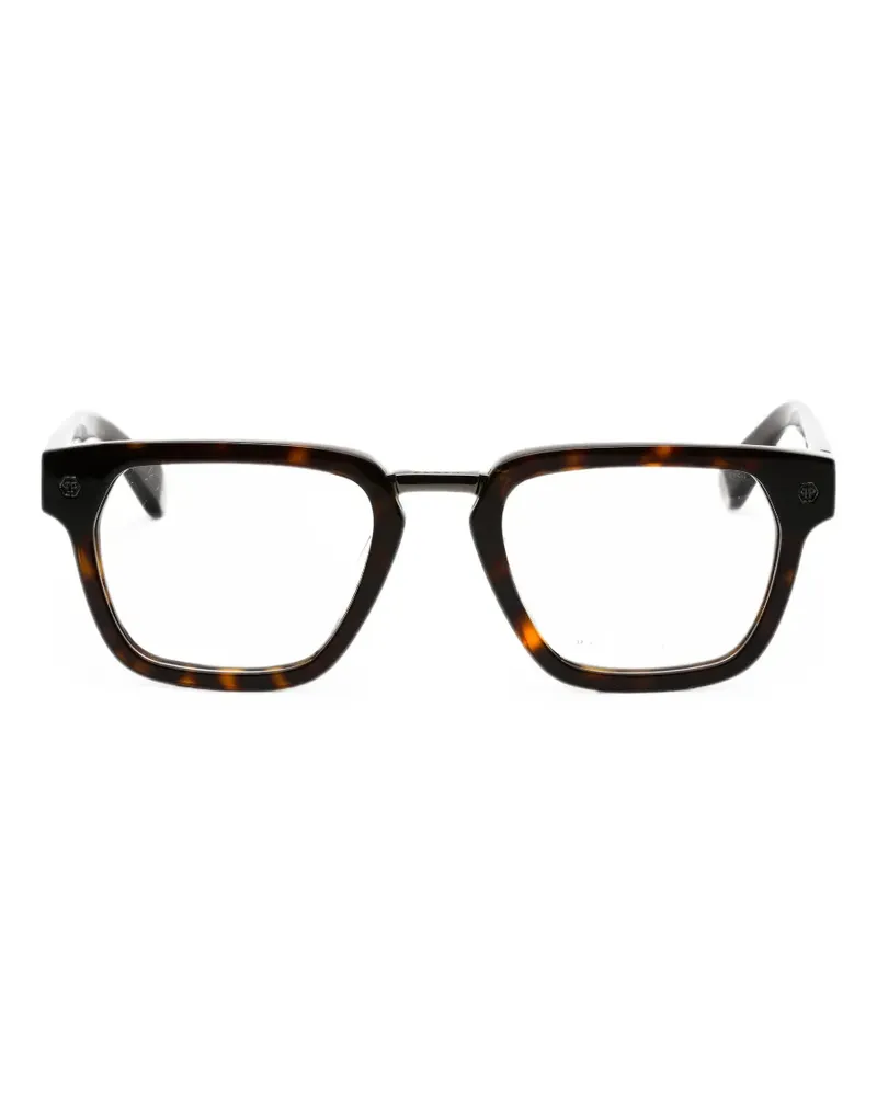 Philipp Plein Eckige Brille in Schildpattoptik - Braun Braun