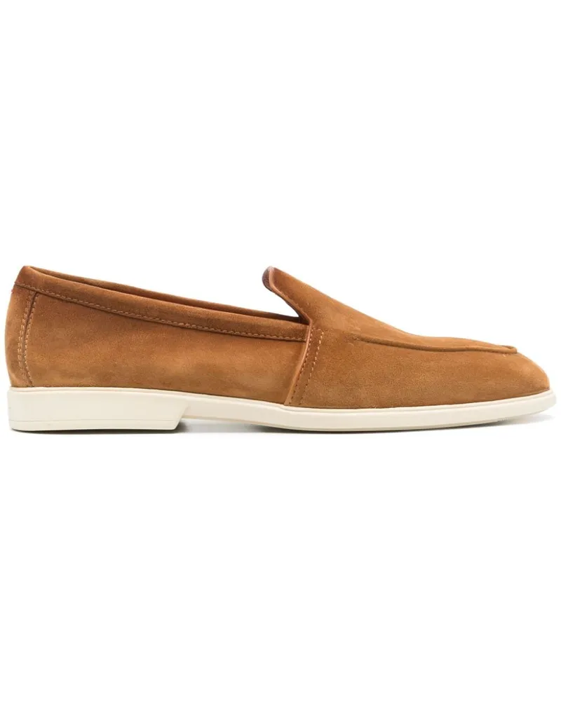 Santoni Wildleder-Loafer mit mandelförmiger Kappe - Braun Braun