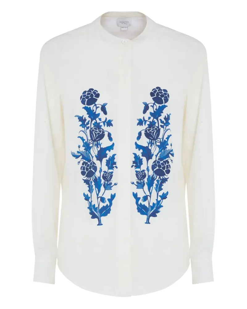 Giambattista Valli Hemd mit Blumen-Print - Weiß Weiß