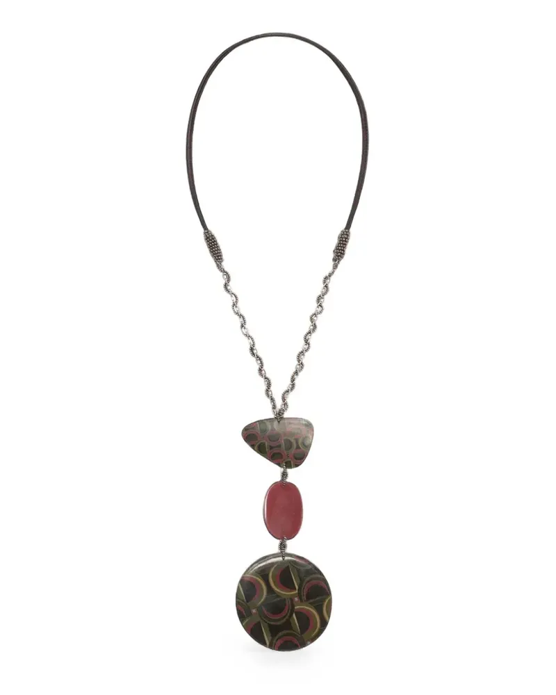 Maliparmi bead-embellished resin-pendant necklace - Grün Grün