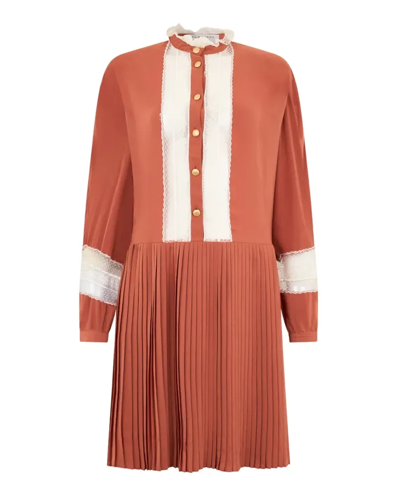 Philosophy Di Lorenzo Serafini pleated lace dress - Orange Orange