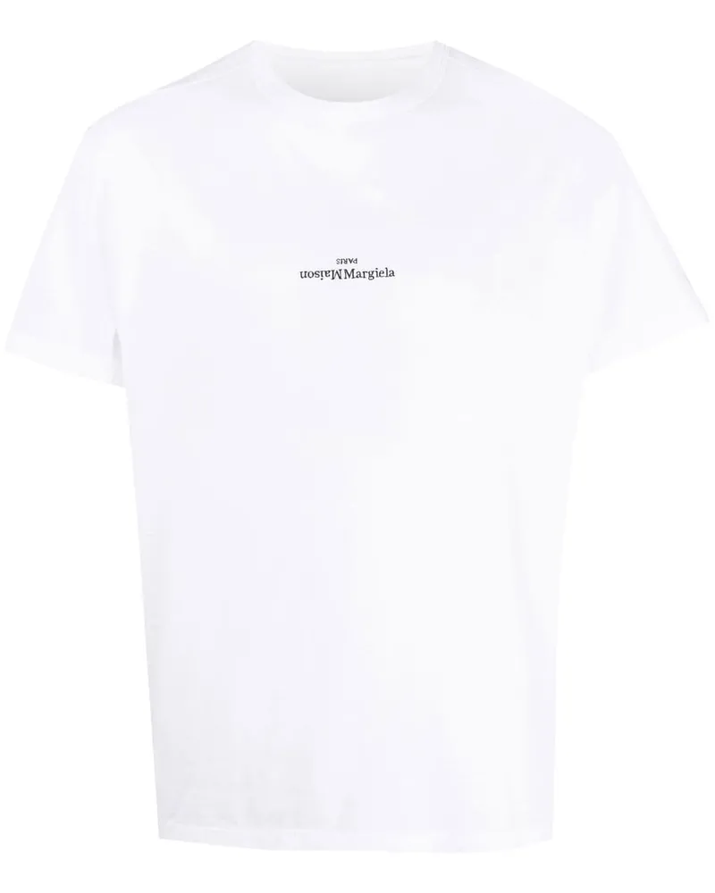 Maison Margiela T-Shirt mit Logo-Print - Weiß Weiß