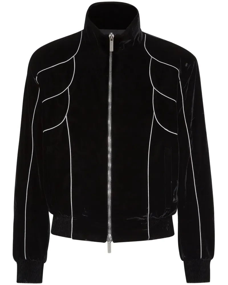 Dsquared2 Bomberjacke aus Velours - Schwarz Schwarz