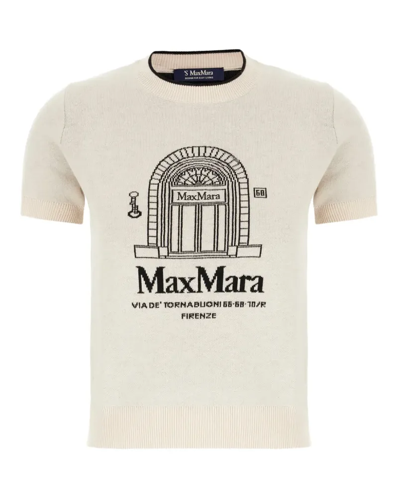 Max Mara Max Mara Maglieria Strickoberteil mit grafischem Print - Nude Nude
