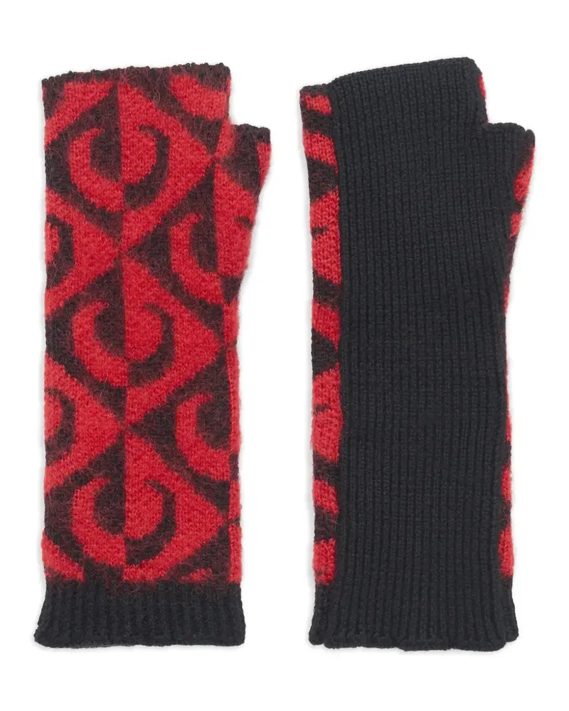 Marine Serre Fingerlose Moon Handschuhe - Rot Rot