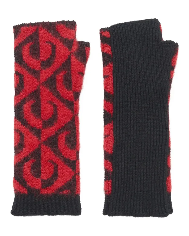Marine Serre Fingerlose Moon Handschuhe - Rot Rot