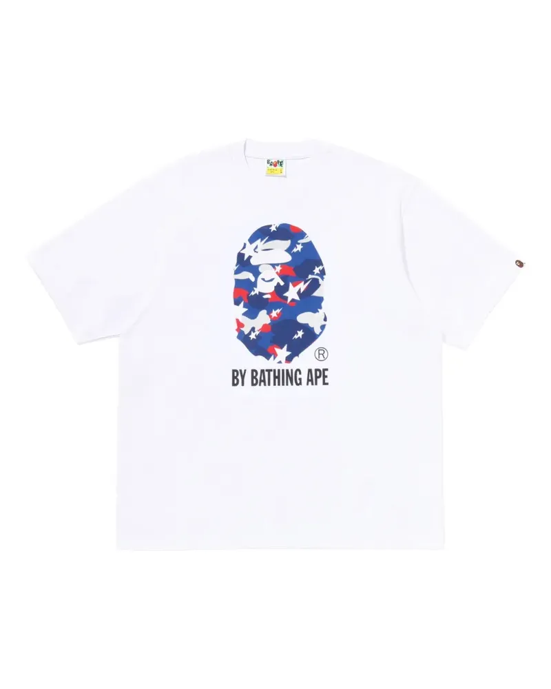 BAPE Camo T-Shirt mit Logo-Print - Weiß Weiß