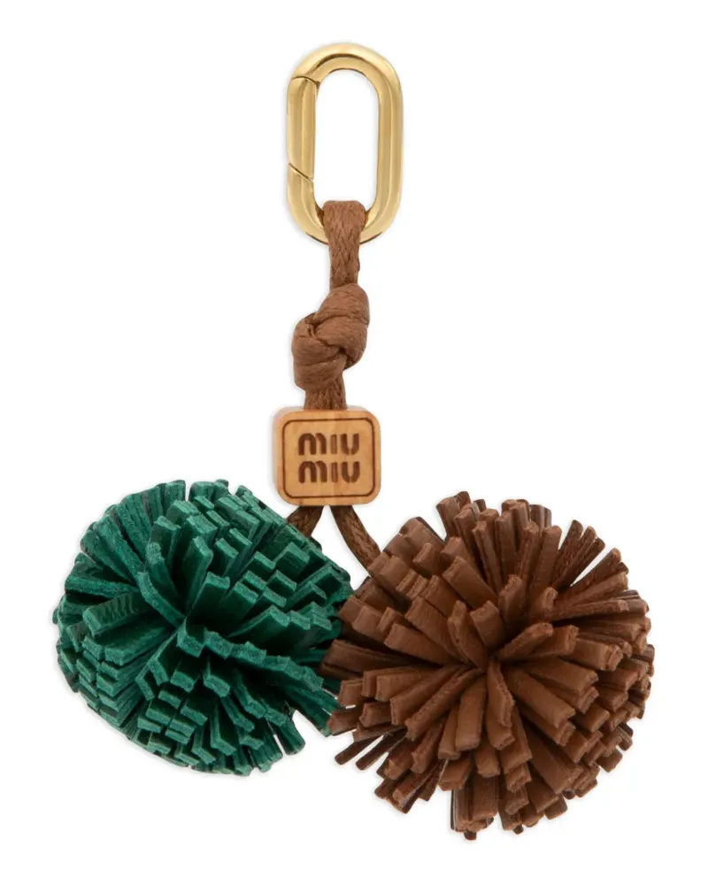 Miu Miu Micro Trick Anhänger aus Leder - Grün Grün