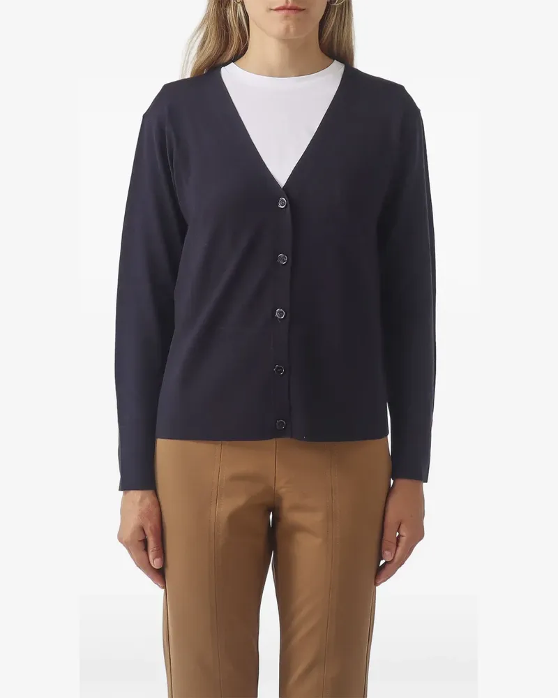 Max Mara V-neck button-up cardigan - Blau Blau