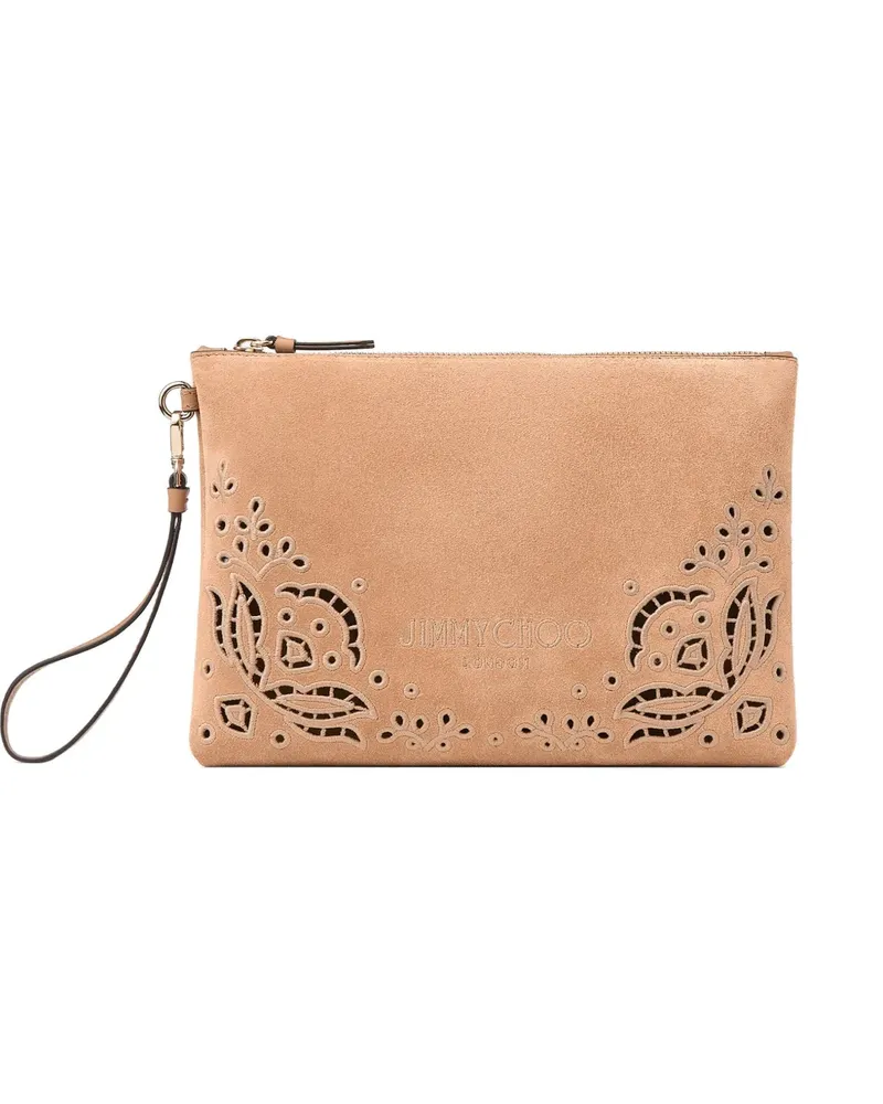 Jimmy Choo Clutch mit Reißverschluss - Nude Nude