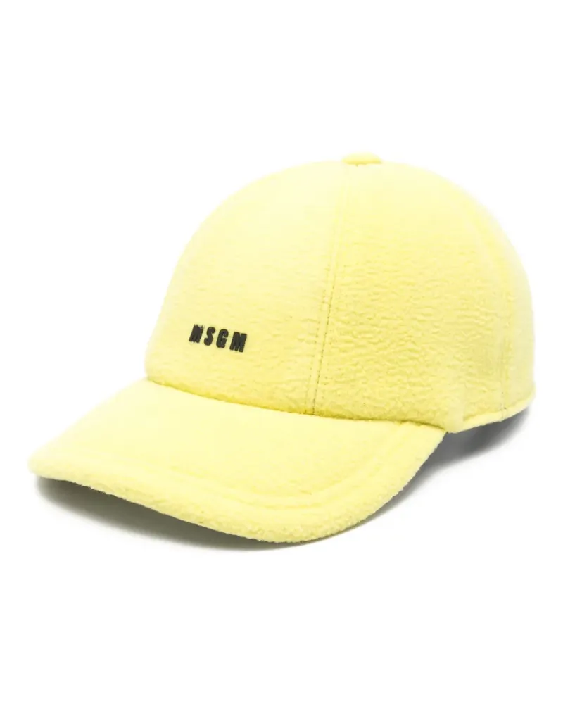 MSGM Baseballkappe mit Logo-Prägung - Gelb Gelb