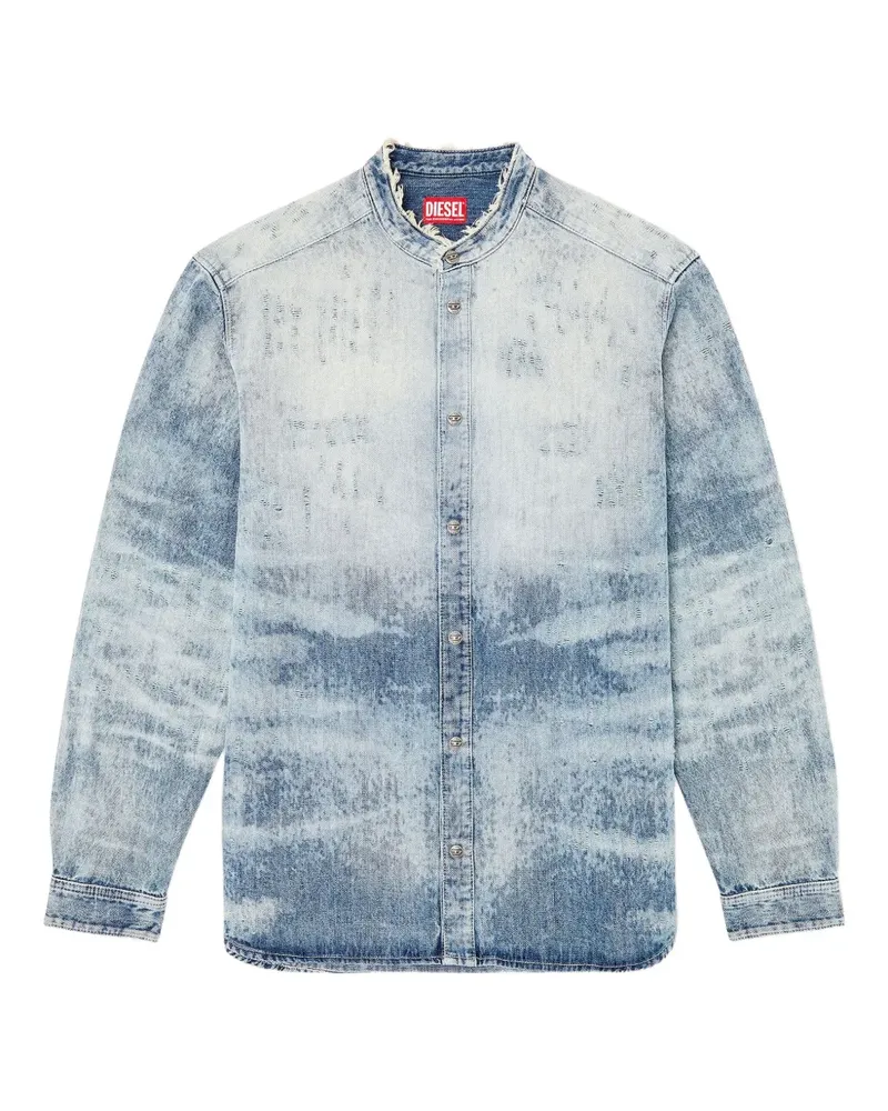 Diesel Hemd mit Mandarinkragen - Blau Blau