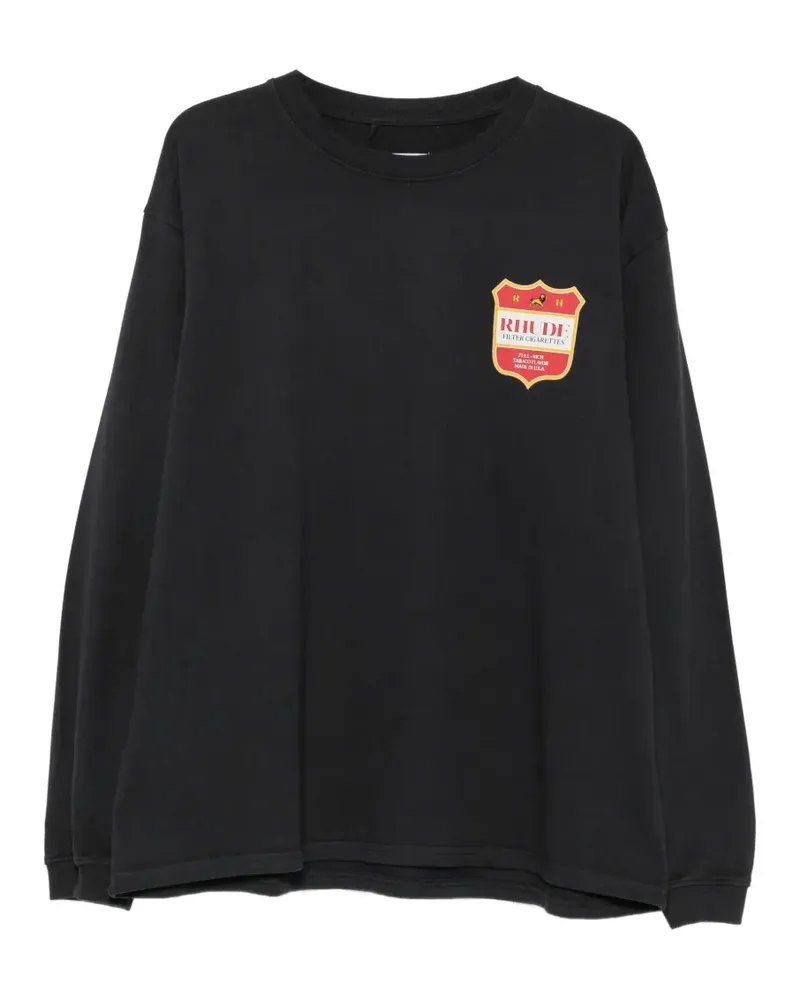 RHUDE Langarmshirt mit grafischem Print - Schwarz Schwarz