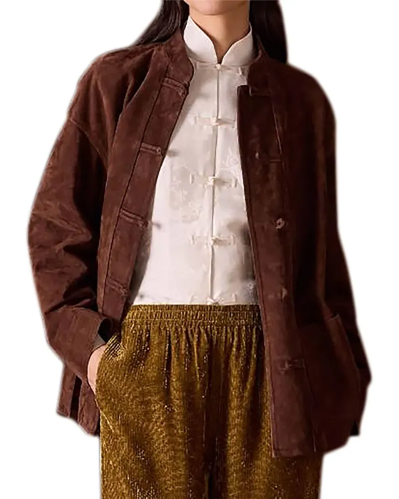 Shanghai Tang Klassische Lederjacke - Braun Braun