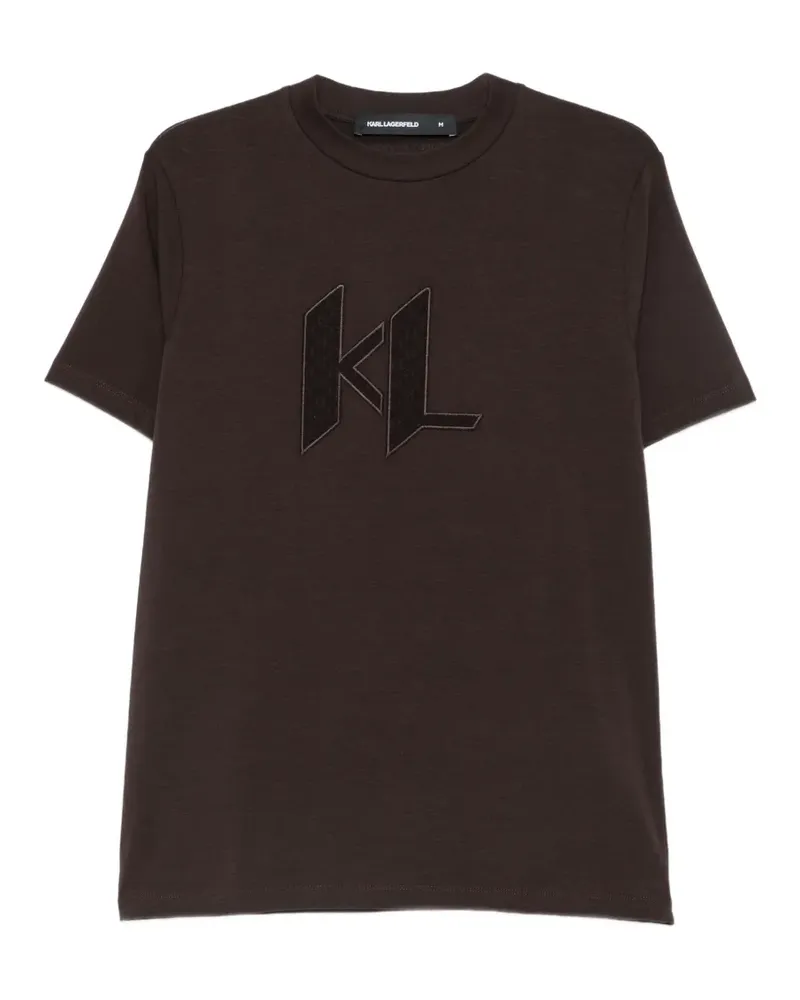 Karl Lagerfeld T-Shirt mit Logo-Patch - Braun Braun