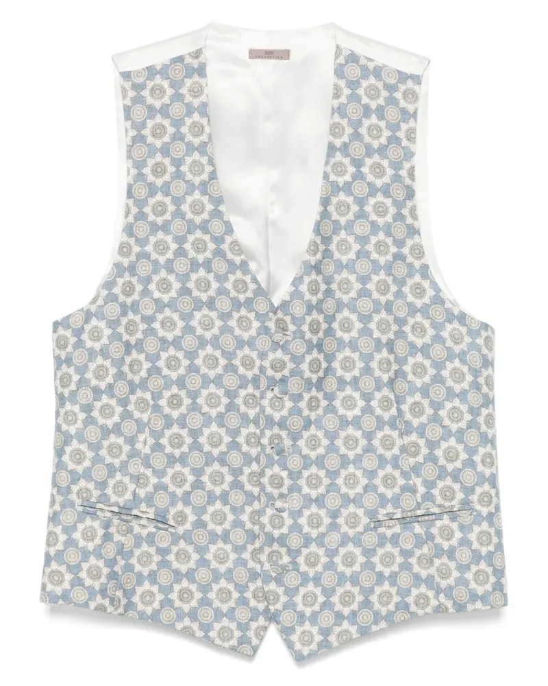 Lady Anne Weste aus Seide - Blau Blau