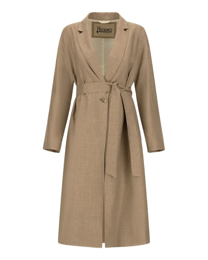 Herno Einreihiger Mantel mit Gürtel - Nude Nude