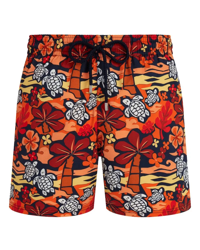 Vilebrequin Monoi Turtles Badeshorts - Orange Orange