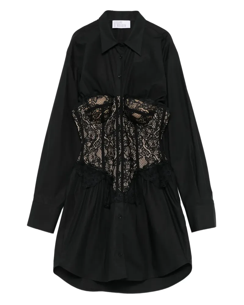 Giuseppe di Morabito Hemd-Minikleid mit Spitze - Schwarz Schwarz