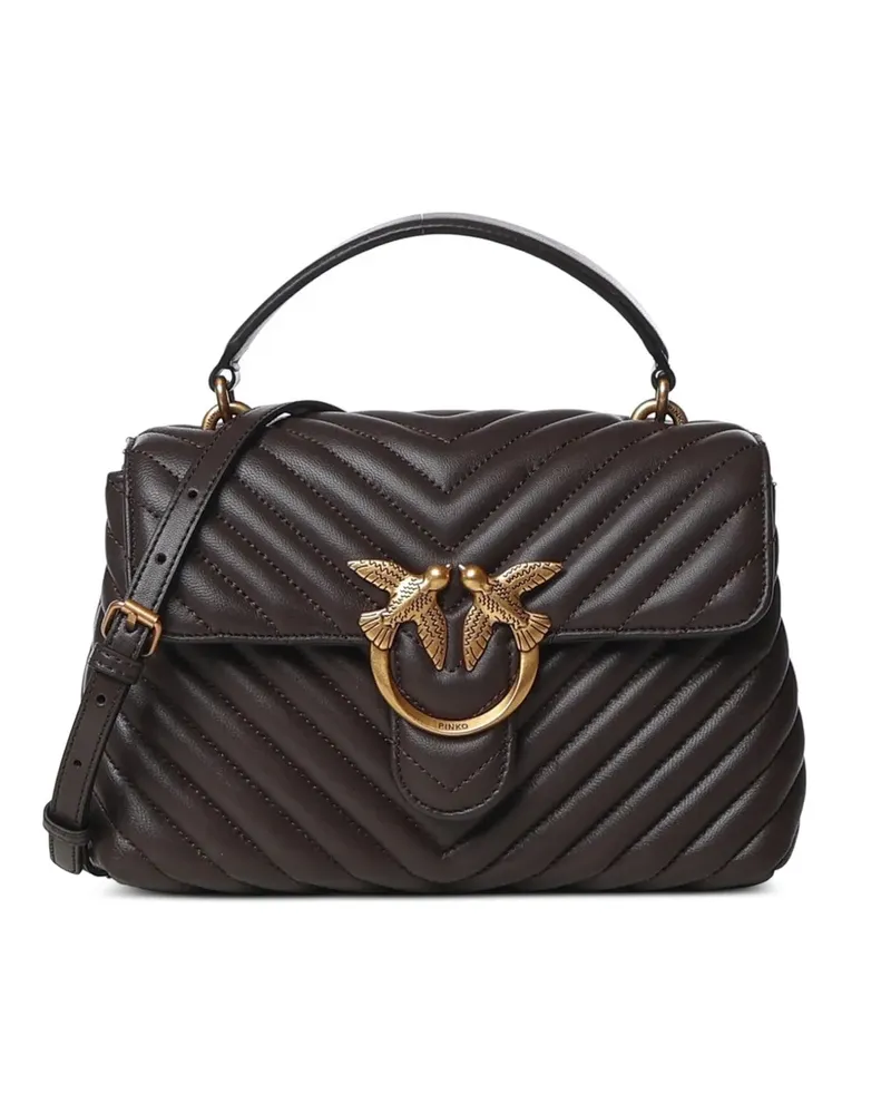 Pinko mini handbag Lady Love bag puff chevron - Braun Braun