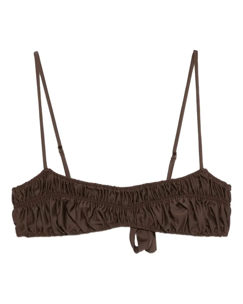 Faithfull The Brand Rocio ruched bikini top - Braun Braun