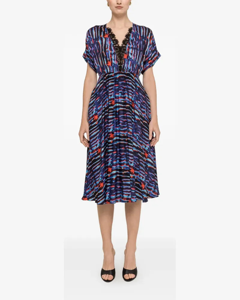 NISSA printed viscose midi dress - Blau Blau