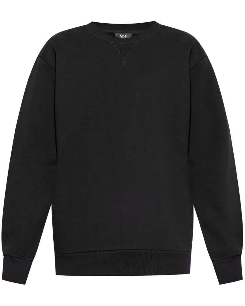 A.P.C. Sweatshirt mit V-Einsatz Schwarz