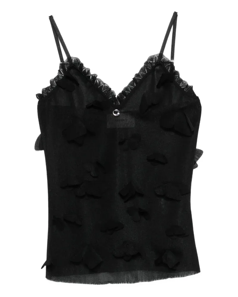 COPERNI butterflies-appliqué top - Schwarz Schwarz